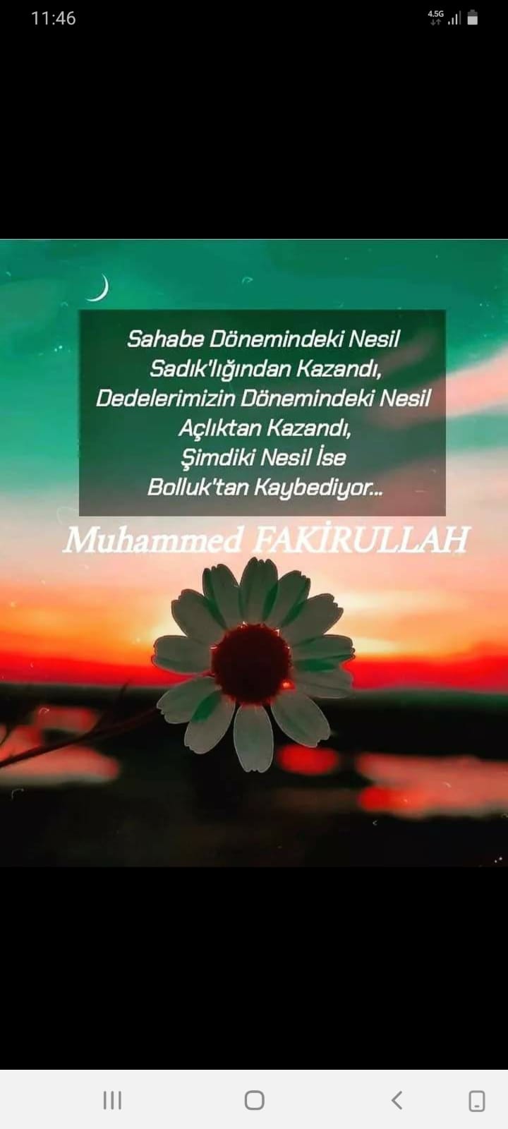 Muhammed Fakirullah Özlü Sözlerinden